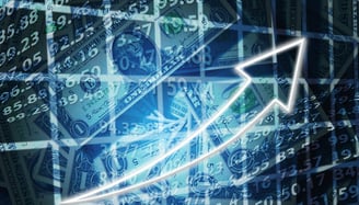dollars bills and number symbolizing the US economy