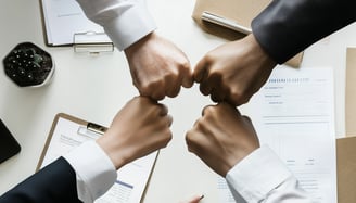 four founders fistbumping at company creation