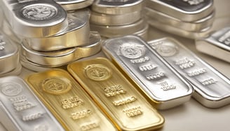 gold bars and silver bars