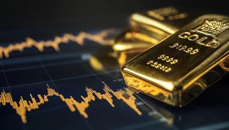 gold bars on an investing chart for futures trading