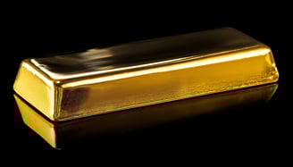 shiny gold bar on a black surface