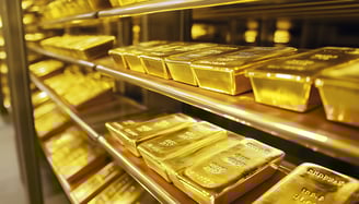 gold vault with lots of gold bars