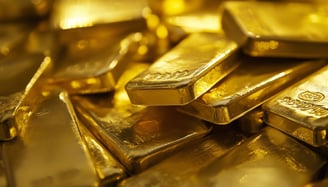 high quality gold bars in big pile