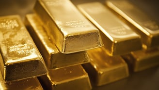 high quality gold bullion bars in stacks