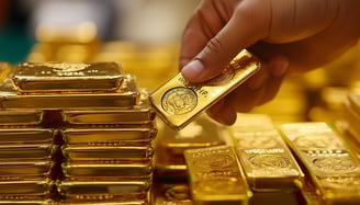people buying and selling gold bars and coins