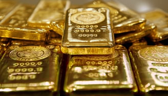 gold bullion bars in pile