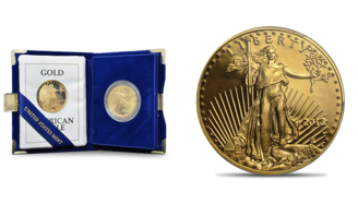 gold american eagle proof coin in a united states minted case