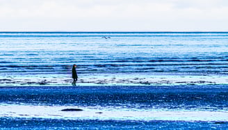 Girl walking on the beach