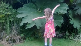 Girl and leaf