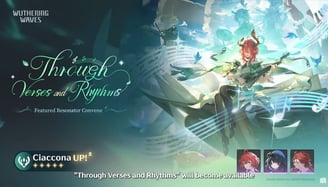 Wuthering Waves 2.3 Ciaccona banner featuring 5-star Aero Resonator