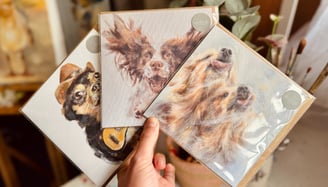 A selection of Alex Goddard's greeting cards featuring designs taken from her original artwork.