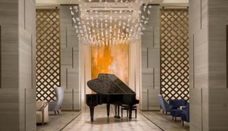 Hand-painted mural bespoke commission by Lumai Studio and Celine Alexandre for St. Regis Astana