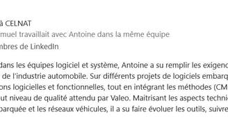 Feedback from Samuel, Embedded SW Expert and SW Standard Component Owner