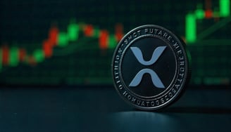 Criptomoneda XRP con gráfico en el fondo representando el crecimiento que está teniendo