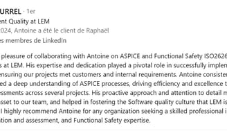 Feedback from the VP Quality