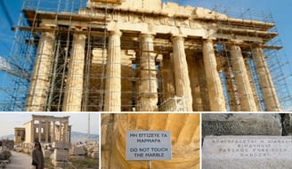 Fotos da autora visitando o Parthenon.