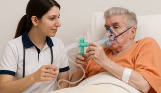 Cardiopulmonary physiotherapy session for breathing exercises at home