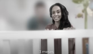 Simulação de visão do bebê com 3 meses – maior definição de contornos e foco em rostos próximos