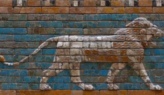 Ishtar Gate ruins in Babylon, Iraq.