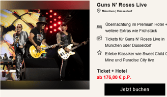 Travelcircus Konzert Deal: Guns N' Roses 2025 Düsseldorf & München