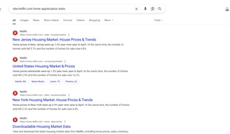 researching data for blog writing - redfin home appreciation stats example
