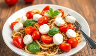 Caprese Lentil Pasta Salad