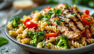 Grilled Chicken & Broccoli Whole Wheat Pasta Salad