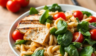 Grilled Chicken and Spinach Pasta Salad