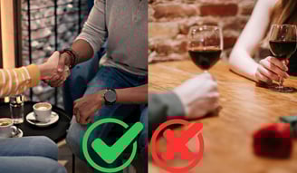 a man and woman on a first date