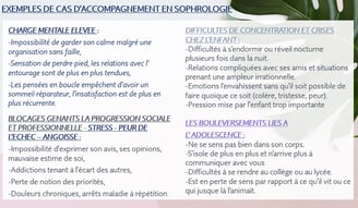 EXEMPLES D'ACCOMPAGNEMENT EN SOPHROLOGIE