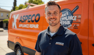 Aspeco appliance repair technician and van Orange County