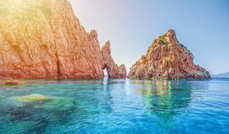 Blue cove creek cristal water seaside Corsica