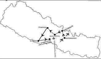 Map of Nepal tour package