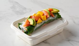 Summer Roll Rouleau de Printemps Saumon Avocat Mangue
