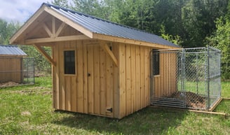 camp cabin dog boarding, each dog will have their private space