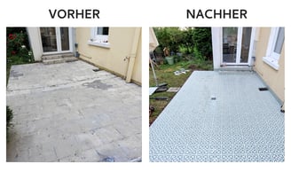 Terrasse Sanierung vorher/nachher, Fliesenleger Dortmund