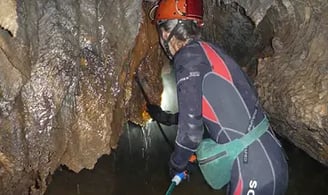 Clare Buswell Cleaning Cave formations after fire