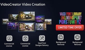 VideoCreator offer graphic: bonuses & limited-time price.