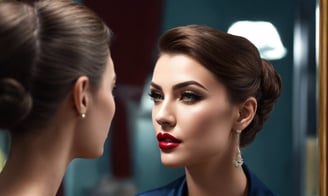 femme qui s'admire dans un miroir