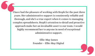 Testimonial from Ellie-May James, Founder of Ellie-May Digital