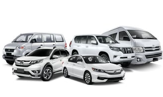 a group of four different types of cars