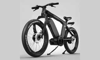 a black and white electric bike