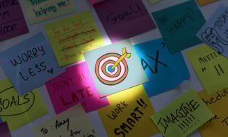 a bunch of sticky notes on a wall