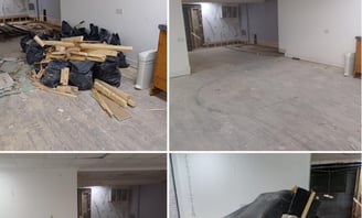 pictures of builders waste being cleared from a business in worcester