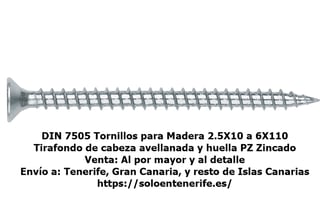 Tornillo Tirafondo para Madera Zincado PZ DIN 7505
