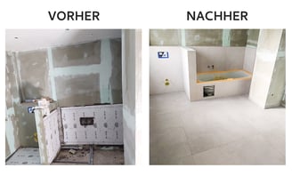 Badsanierung vorher/nachher, Fliesenleger Dortmund