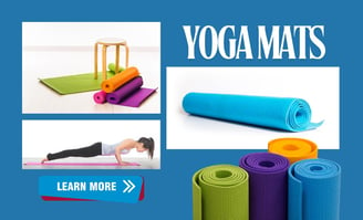 a woman is doing yoga mats for her