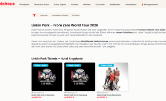 Travelcircus Deal Linkin Park in München, Hamburg & Stockholm