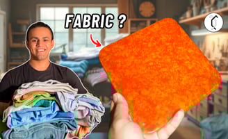 “DIY resin tile made from shredded fabric—eco-friendly upcycling project combining vibrant epoxy art