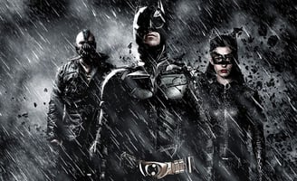Bane, Batman et Catwoman dans Batman The Dark Knight Rises